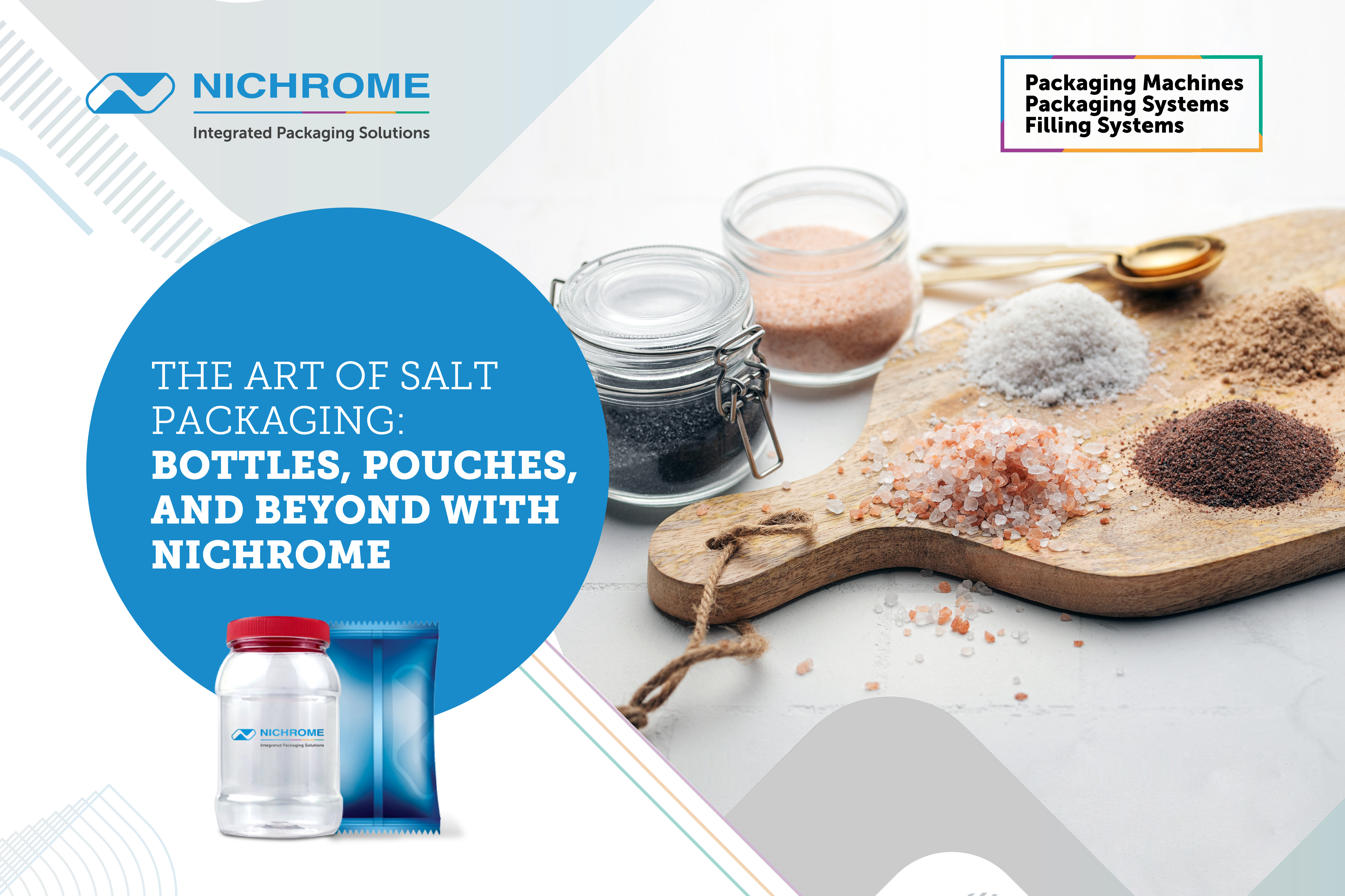 salt packaging machine for bottles and pouches